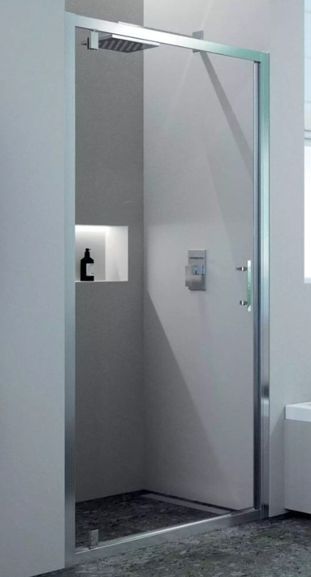 Paroi-en-niche-pivotante-cadrée-86/92-cm-profilé-silver