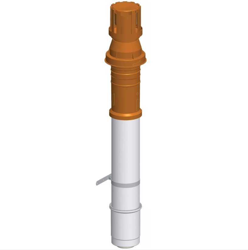Terminal-vertical-ROLUX-condensation-5G-diamètre-80/125mm-ocre